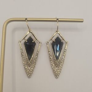 Alexis Bittar Grey and Gold Drop Earrings